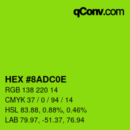 Color code: HEX #8ADC0E | qconv.com