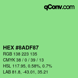 Color code: HEX #8ADF87 | qconv.com