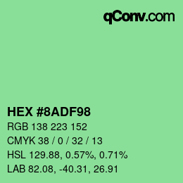 Color code: HEX #8ADF98 | qconv.com