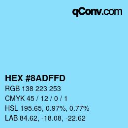 Farbcode: HEX #8ADFFD | qconv.com