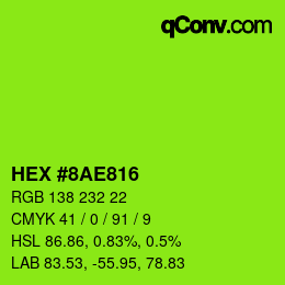 Color code: HEX #8AE816 | qconv.com
