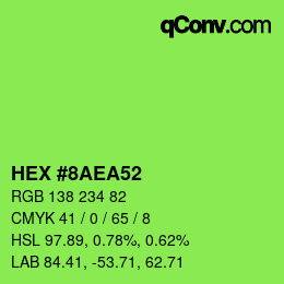 カラーコード: HEX #8AEA52 | qconv.com