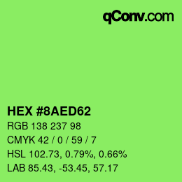 Color code: HEX #8AED62 | qconv.com