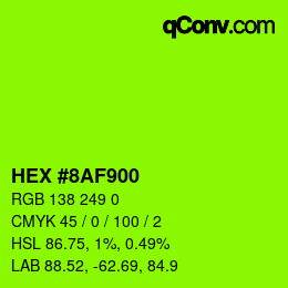 Color code: HEX #8AF900 | qconv.com