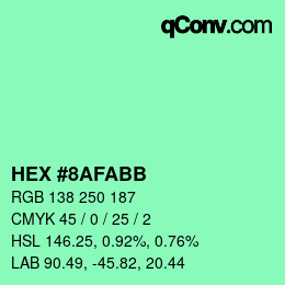Color code: HEX #8AFABB | qconv.com