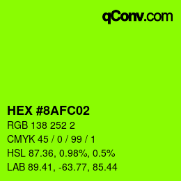 Color code: HEX #8AFC02 | qconv.com