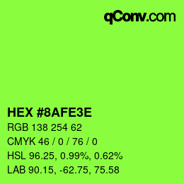 カラーコード: HEX #8AFE3E | qconv.com