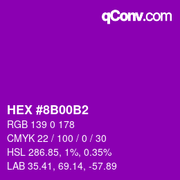 Color code: HEX #8B00B2 | qconv.com