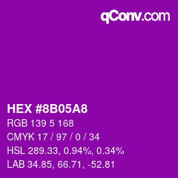 Farbcode: HEX #8B05A8 | qconv.com