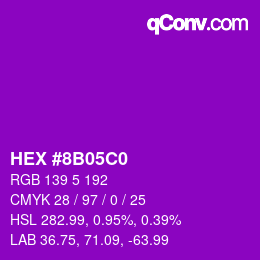 Color code: HEX #8B05C0 | qconv.com