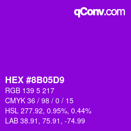 Color code: HEX #8B05D9 | qconv.com
