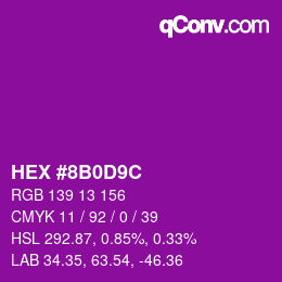 Color code: HEX #8B0D9C | qconv.com