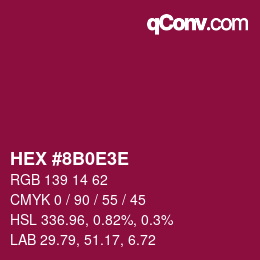 Color code: HEX #8B0E3E | qconv.com