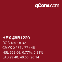 Color code: HEX #8B1220 | qconv.com