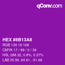 Color code: HEX #8B13A8 | qconv.com