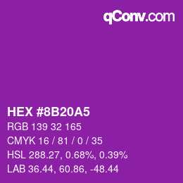 カラーコード: HEX #8B20A5 | qconv.com