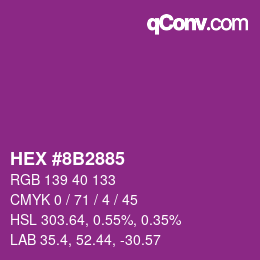 Color code: HEX #8B2885 | qconv.com