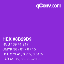 Color code: HEX #8B29D9 | qconv.com