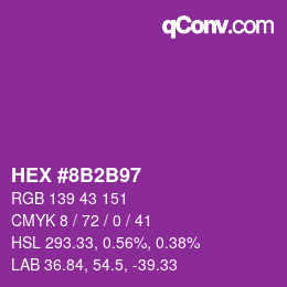 颜色代码: HEX #8B2B97 | qconv.com