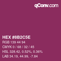 Color code: HEX #8B2C5E | qconv.com