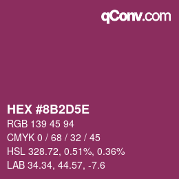 Color code: HEX #8B2D5E | qconv.com