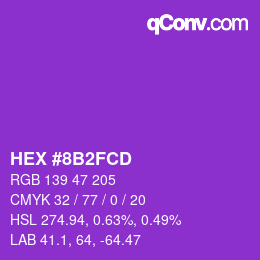 Color code: HEX #8B2FCD | qconv.com