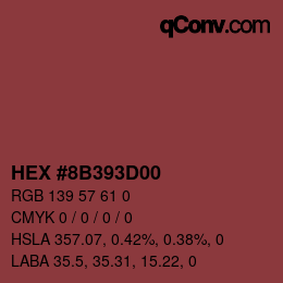 Código de color: HEX #8B393D00 | qconv.com