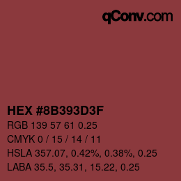 Color code: HEX #8B393D3F | qconv.com