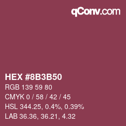 Color code: HEX #8B3B50 | qconv.com