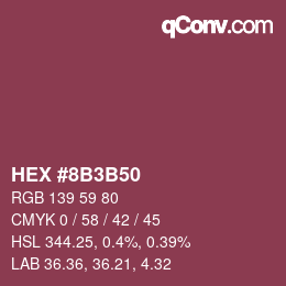 Color code: HEX #8B3B50 | qconv.com