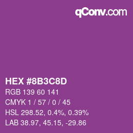 Color code: HEX #8B3C8D | qconv.com