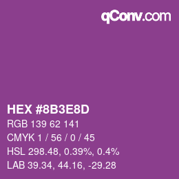 Color code: HEX #8B3E8D | qconv.com