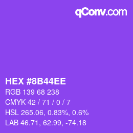 Color code: HEX #8B44EE | qconv.com