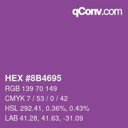 Farbcode: HEX #8B4695 | qconv.com