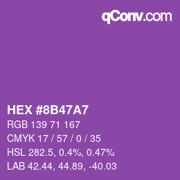 Farbcode: HEX #8B47A7 | qconv.com