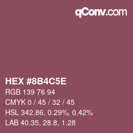 Color code: HEX #8B4C5E | qconv.com