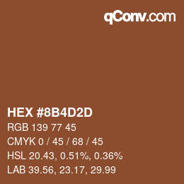 Color code: HEX #8B4D2D | qconv.com