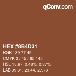Color code: HEX #8B4D31 | qconv.com