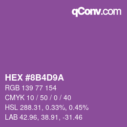 Color code: HEX #8B4D9A | qconv.com