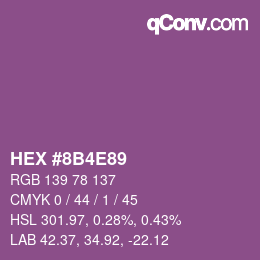 Color code: HEX #8B4E89 | qconv.com