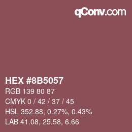 Color code: HEX #8B5057 | qconv.com