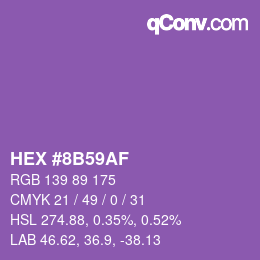 Color code: HEX #8B59AF | qconv.com