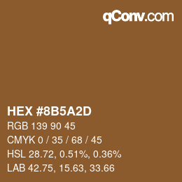 Color code: HEX #8B5A2D | qconv.com