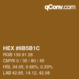 Color code: HEX #8B5B1C | qconv.com