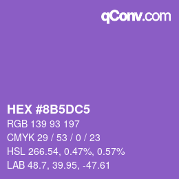 カラーコード: HEX #8B5DC5 | qconv.com