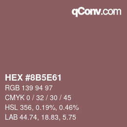 Color code: HEX #8B5E61 | qconv.com