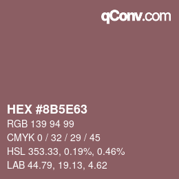 Color code: HEX #8B5E63 | qconv.com