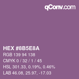 Color code: HEX #8B5E8A | qconv.com