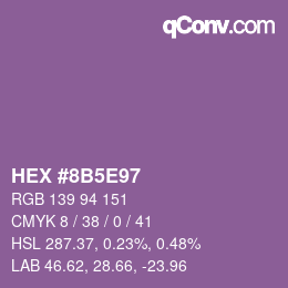 Color code: HEX #8B5E97 | qconv.com
