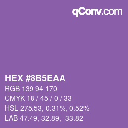 Color code: HEX #8B5EAA | qconv.com